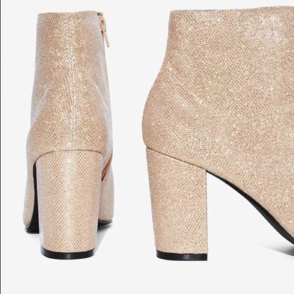 Gold sequin shimmer booties ✨ Nasty Gal